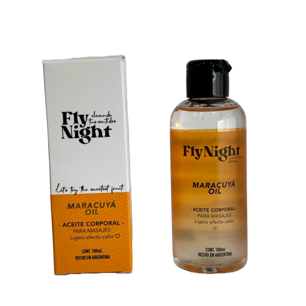 Aceite para masajes Fly Night comestible sabor a Maracuyá 100ml
