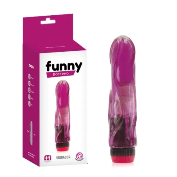 Consolador BARRENO con vibro color Violeta 17 x 3,5 cm