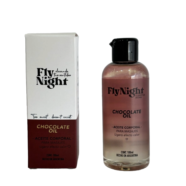Aceite para masajes Fly Night comestible sabor a Chocolate 100ml