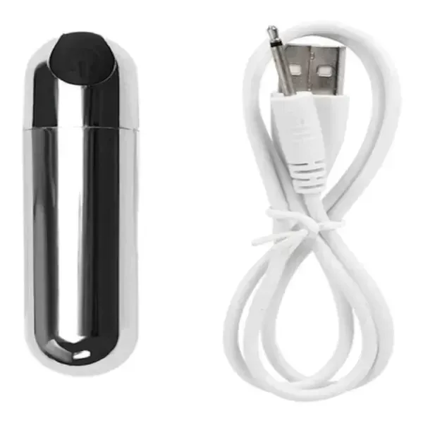 Balita vibradora Recargable Bullet Silver